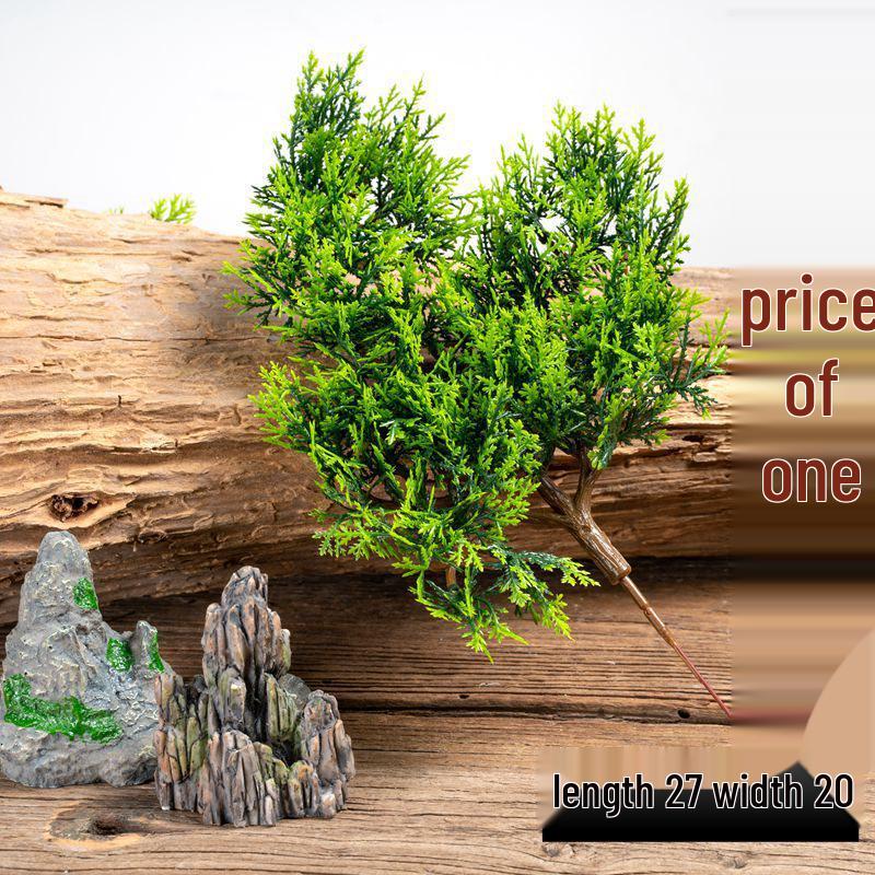 Artificial Pine Bonsai with Juniper Branches and Dried Flowers