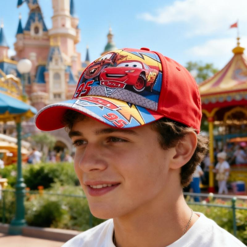 Disney Lightning McQueen Baseball Cap Car Sun Protection Visor Breathable Knitted Visor Outdoor Casual Style Crochet Visor McQueen Baseball Cap