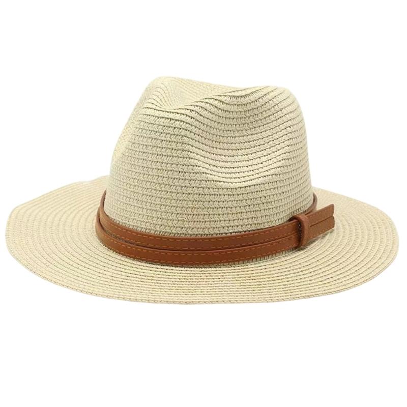 Elegant Straw Panama Hat Unisex Lightweight Brims Sun Hat Comfortable for Music Festival Travel & Casual Wear