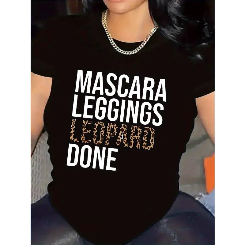 

European Size Women s Short Sleeve Leopard Print T-Shirt - Crew Neck, Non-See-Through Fabric | All-Season Casual Blouse Dressy/Casual Outfits 4XL чорний