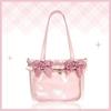 New Lace Bow Girls Sweet Ulzzang Ita Bag Fashionable Cute Harajuku Shoulder Bag Crossbody Bag Jk Uniform Y2K Handheld Tote Bag