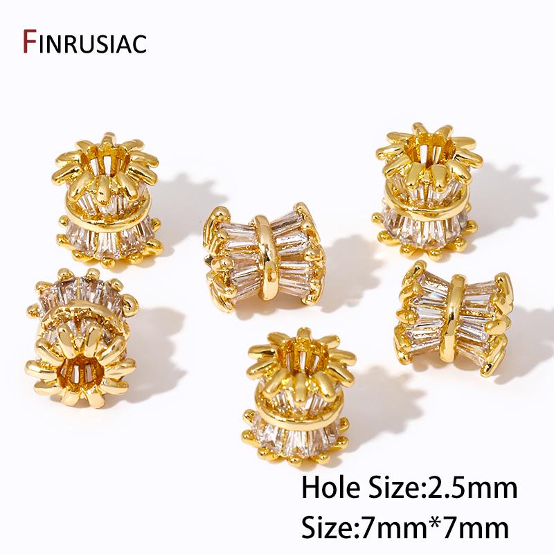 

18K Gold Plated Brass Snowflower Beads,Separator For Beads,Zirconia Beads For DIY Handmade Bracelets Jewelry Making Supplies 1 piece