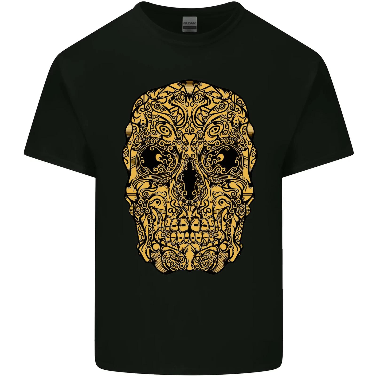 Ethnic Skull Gothic Tribal Demon Kids T-Shirt Childrens 2XL