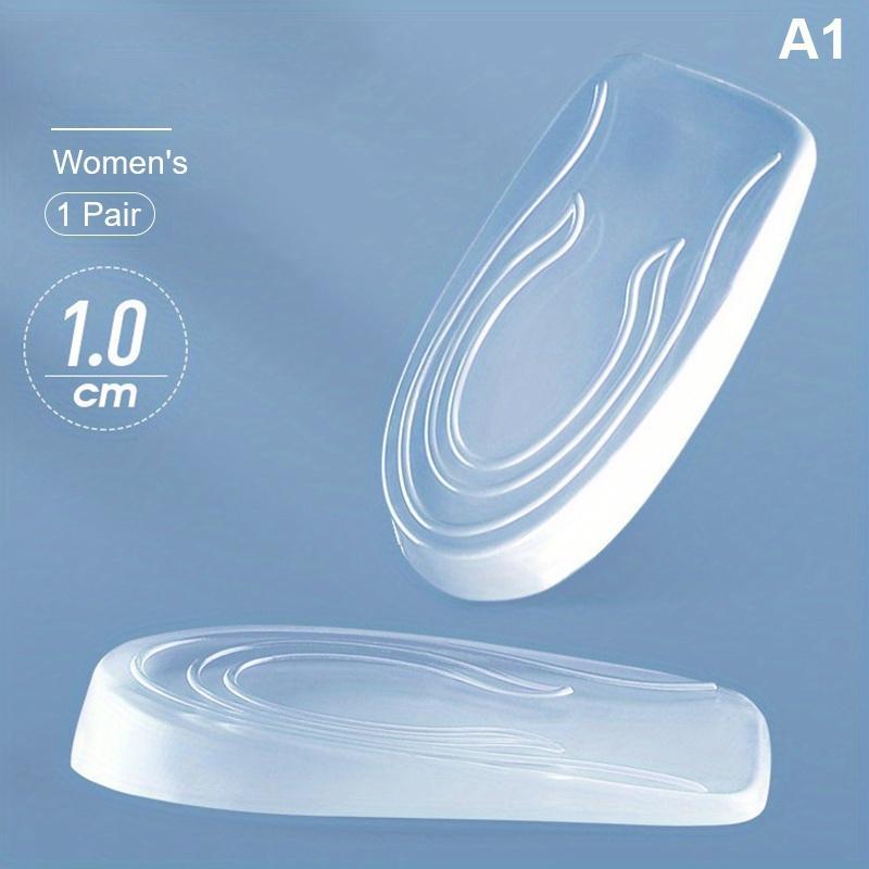 1 Pair Silicone Transparent Heel Lift Insoles - Invisible Arch Support Pads for Women, Adjustable Height Comfortable Half Insoles for Shoes