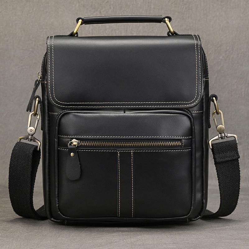 

7.9 Ipad Shoulder Bag For Men Male Casual Crossbody Bag Soft Cowhide Men s Messenger Bags Dropshipping Men s Bags Cross Body чорний
