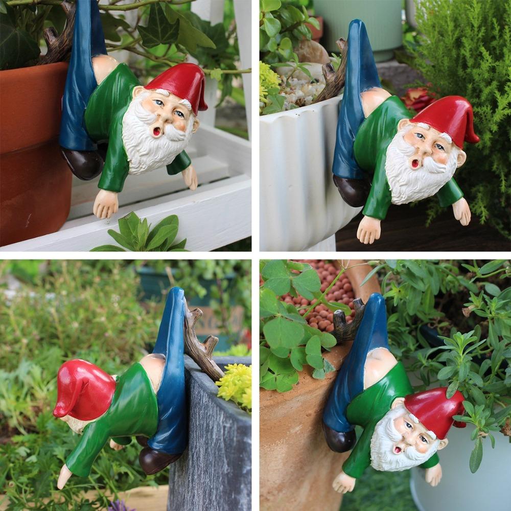 Wytrzymała Śmieszna Miniaturowa Statuetka Krasnala Wisząca Żywica Realistyczny Krasnal Miniaturowa Rzeźba Kreskówkowy Krasnal Wisiorek na Spodnie Zewnętrzny Dziedziniec