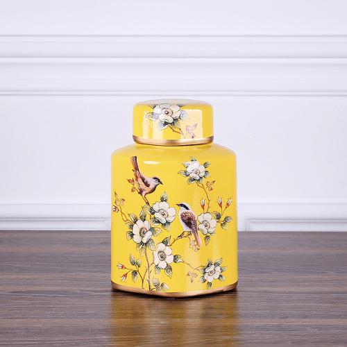 American Country Ceramic Vase Floral Decoration Home Living Room Dining Table Vase Decoration Candy Dried Fruit Storage Tank Jar
