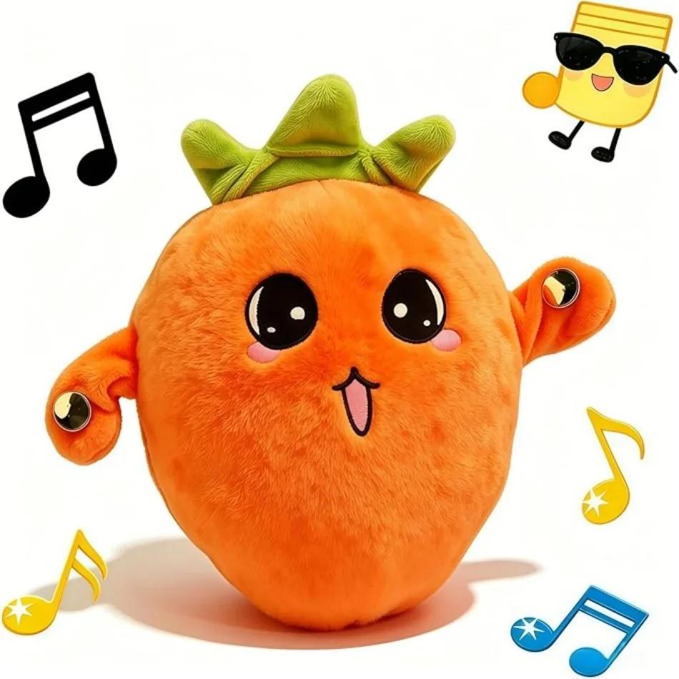 Interactive Musical Toy Sensing Beat Plush Toys Fruit Musical Dooll Pear Fruit Sensing Beat Piano Orange Plush Toy