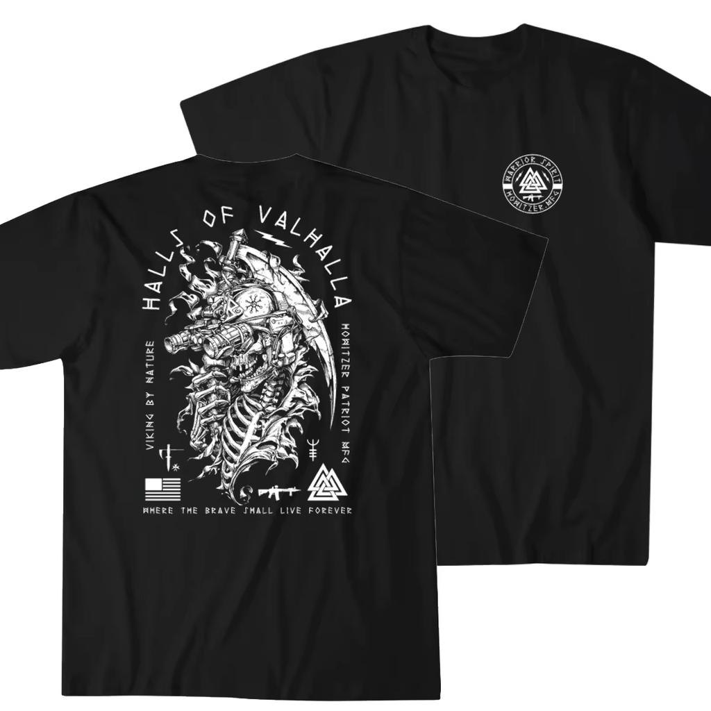 Til Valhalla Warrior Tactical T-Shirt Men Vi King Spirit O-Neck Short Sleeve Cotton Tops Clothing Summer Casual Men‘s T Shirt