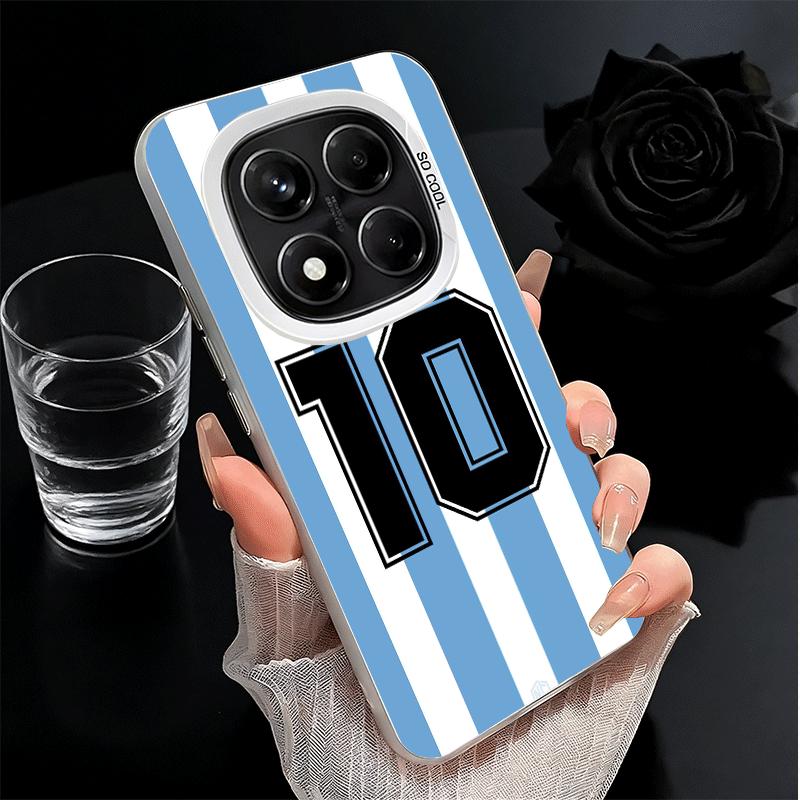 Futbolowy Numer 7 10 19 Odporne na Wstrząsy Etui na Telefon dla Xiaomi Redmi Note 15 14 13 12 Pro Plus 11 11S 11T 5G Pokrowiec Anty Upadkowe Fundas