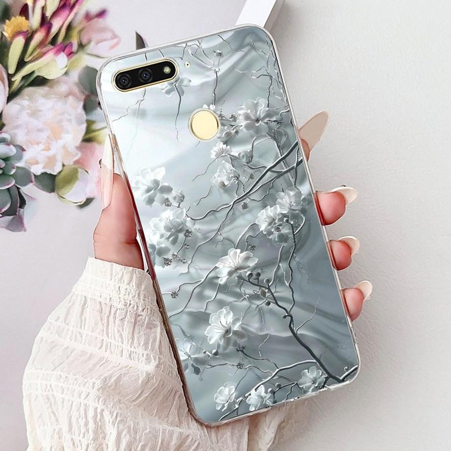 For Huawei Y6 2018 Case ATU-L21 ATU-L22 Cover Luxury Marble Butterfly Soft Silicone Phone Cover For Huawei Y6 Prime 2018 Carcasa