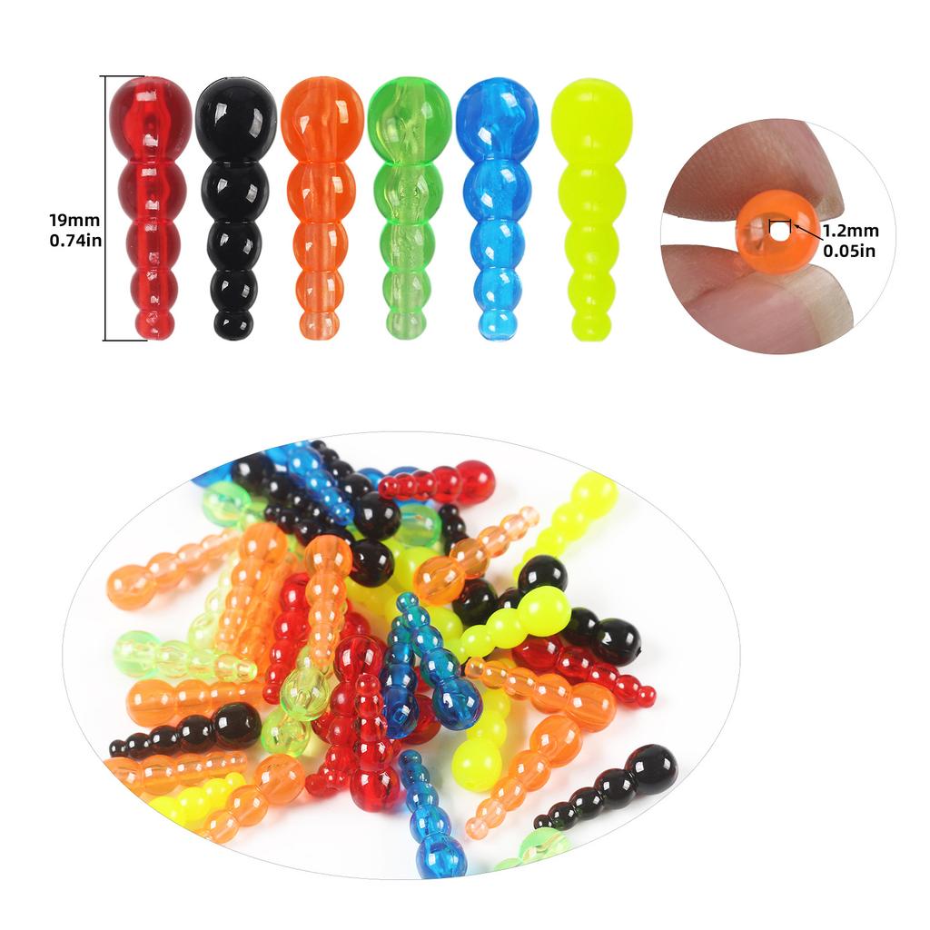 250Pcs Fishing Inline Spinner Rig Lures Making Supply Trout Fishing Beads Lures Tackle Stacked Fishing Beads Set
