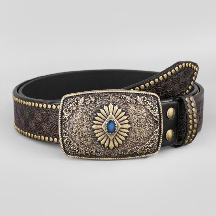 Women Men Belt Casual PU Leathers Adjustable Belt Waistband Western Cowboy Belt
