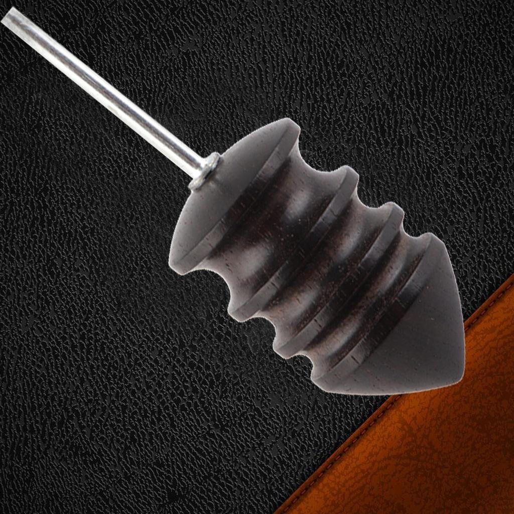 2 Pcs  set Leathercraft Carving Tool Handmade DIY Leather Edge Slicker Round Wood Burnisher