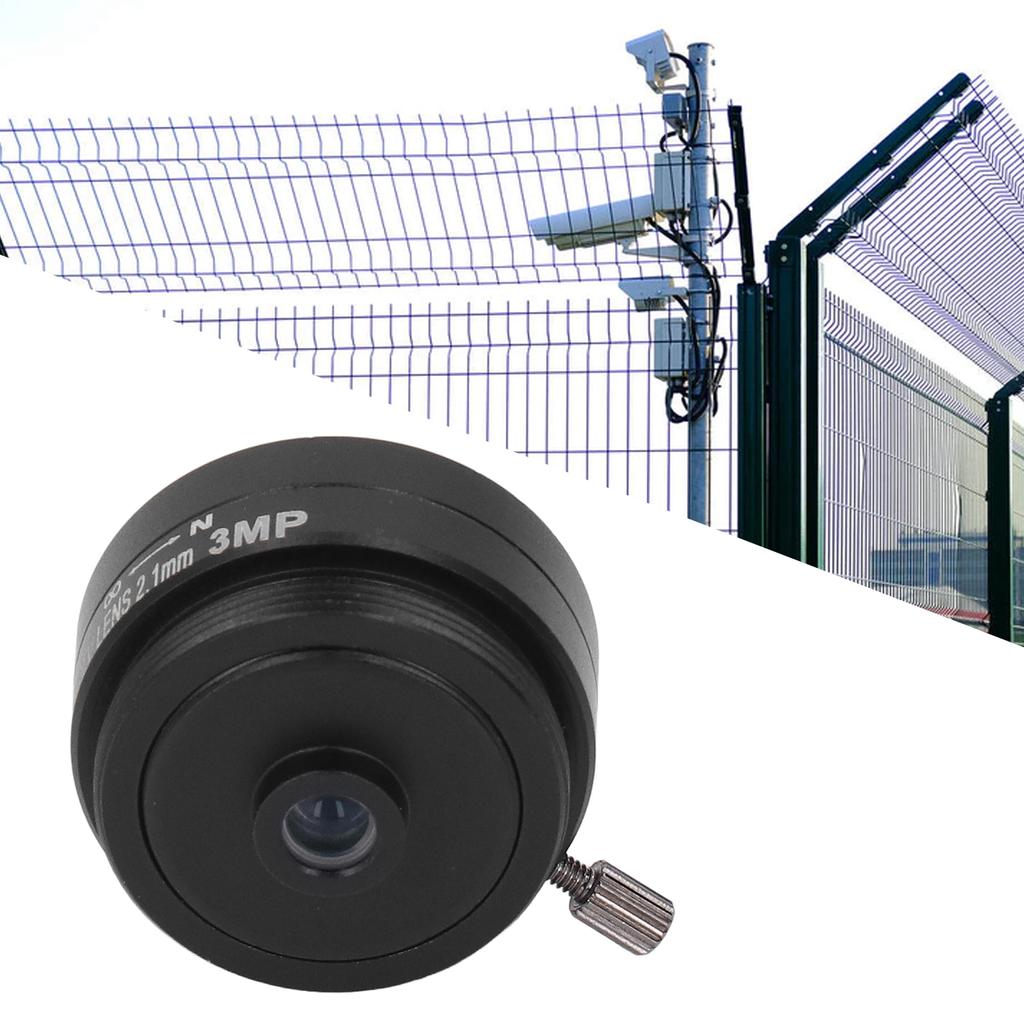 IP Camera Lens 2.1mm 3MP CS Mount Lens Wide Angle CCTV Camera Lens Aluminum Alloy for Home Security Cameras Security Camera Lens