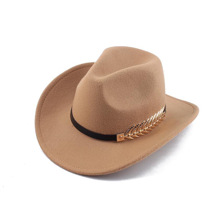 Summer Felt Cowboy Hat Men Women Couple Ethnic Rolled Brim Bohemian Fedora Sun Cap for Outdoor Beach