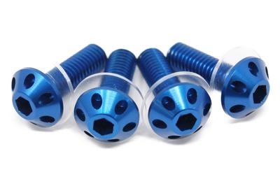 SSK ASB0104BE Gefräste Aluminium-Scheibenbolzen, Set mit 4 Stück, Blau