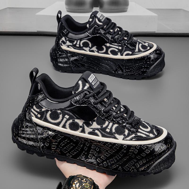 Korean version of high-end thick-soled men's shoes, fashionable and versatile height-increasing sports dad shoes, men's non-slip and wear-resistant c