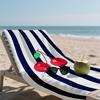 Striped Cherries Oversized Microfiber Beach Towel Sand Proof Quick Dry, Absorbent for Swimming Pool Travel Camping