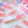 1/3pcs Creative Eraser Lipstick Unicorns Rubber Erasers Student Correction Tool Kids School Office Supplies Stationery Gifts