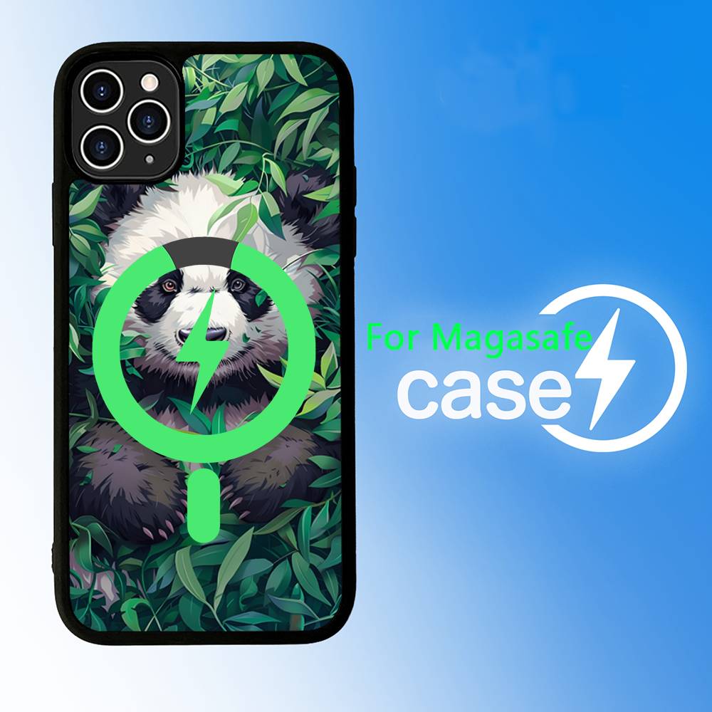 Ver Aesthetic Panda Cute For Magsafe Magnetic Phone Case For IPhone 17 16 15 14 Plus 13 12 11 Pro Max Air Cover