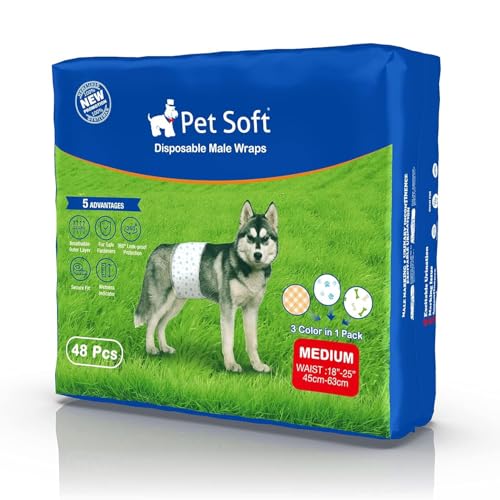 

Manner Belt Dog Diapers for Boys, 48-Count, Highly Absorbent, Stays in Place, Leak-Resistant, Ideal for Senior Dogs, Prevents Marking, Deodorizing, Hy