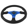 14in Universal Racing Steering Wheel PU Leather Aluminum Frame Universal Fit for 6 Holes Hub