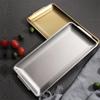 Thickened 304 Stainless Steel Rectangular Square Golden Plate Korean Barbecue Dish Sushi Flat Bottom Plate Tray Storage Tray