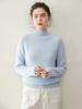 Women's Seven-Gauge Cashmere Sweater - Thick, Long-Sleeve, Solid Color, Half-High Neck Pullover for Autumn and Winter Warmth.