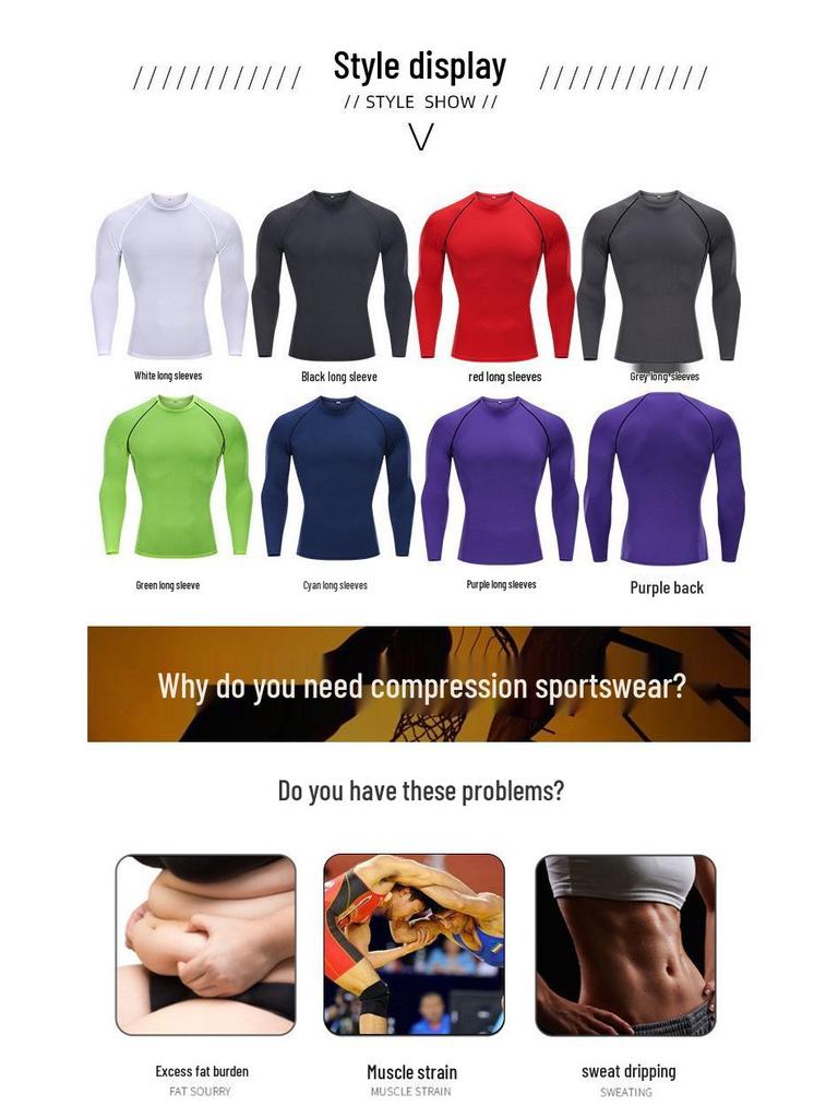 Pánské sportovní triko s dlouhým rukávem - Podzim/Zima Rychleschnoucí Běh, Posilovna, Basketbal, Fotbal Tréninkové oblečení