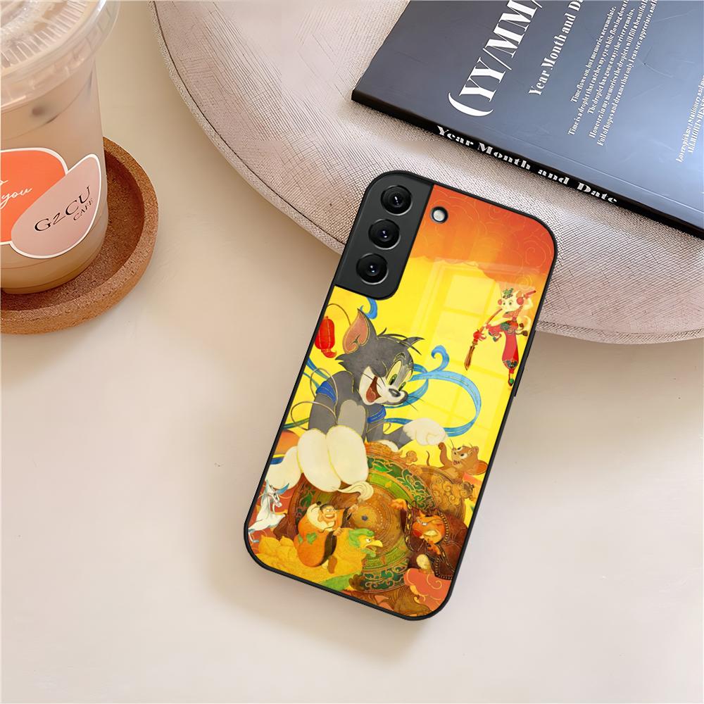 Couple J-JerryS Mouse TomS Phone Case Glass For Samsung Galaxy S20 S25 S21 S22 S24 S23 Ultra Fe Plus A54 A16 A24 A55 A53 M54 Coq