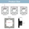 BSEED Touch Lichtschalter 1-fach 3-Wege für Treppenhaus Flur Korridor EU Standard Glasplatte Blaue Hintergrundbeleuchtung 10A 3er-Pack