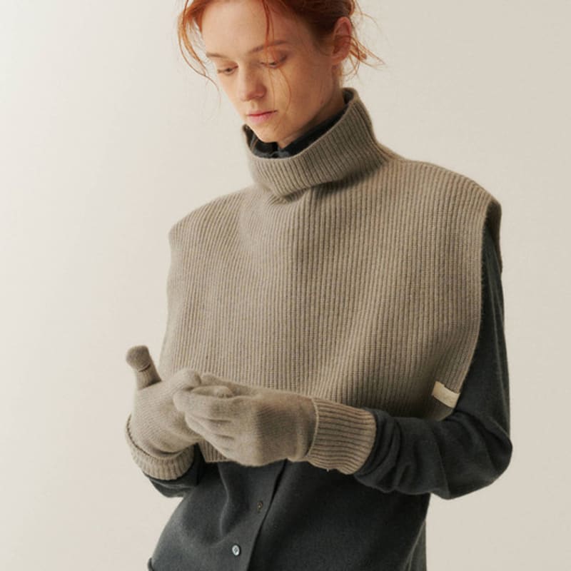 

YURT CASHMERE TURTLENECK WARMER_2color ASH GREY