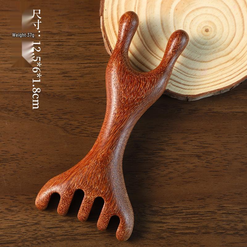 Non-Pear Wood Meridian Massage Brush: Full Body Meridian Dredging, Fat Burning, Abdomen Scraping with Pure Brass.