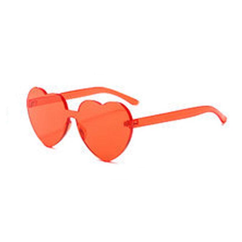 Heart-Shaped Frameless Peach Sunglasses: Perfect for Pool, Picnic, and Party