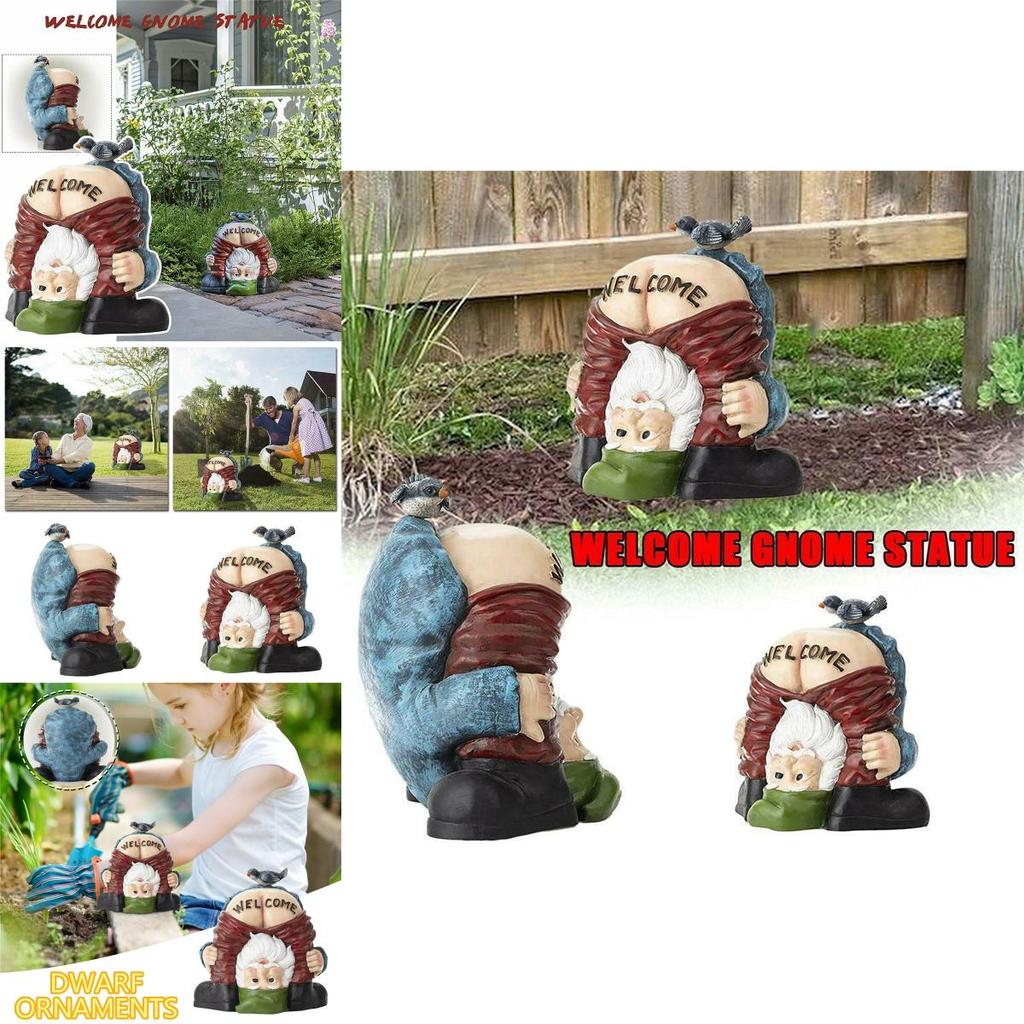 Charming Handstand Gnome Statue Featuring Funny Welcome Design For Your Garden