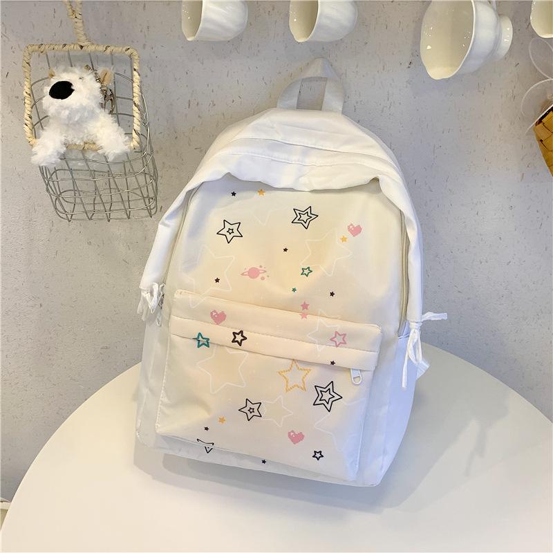 Schoolbag Japanese Star Printing Backpack Female Student Schoolbag Large Capacity High Value College Style Junior High School Student Backpack