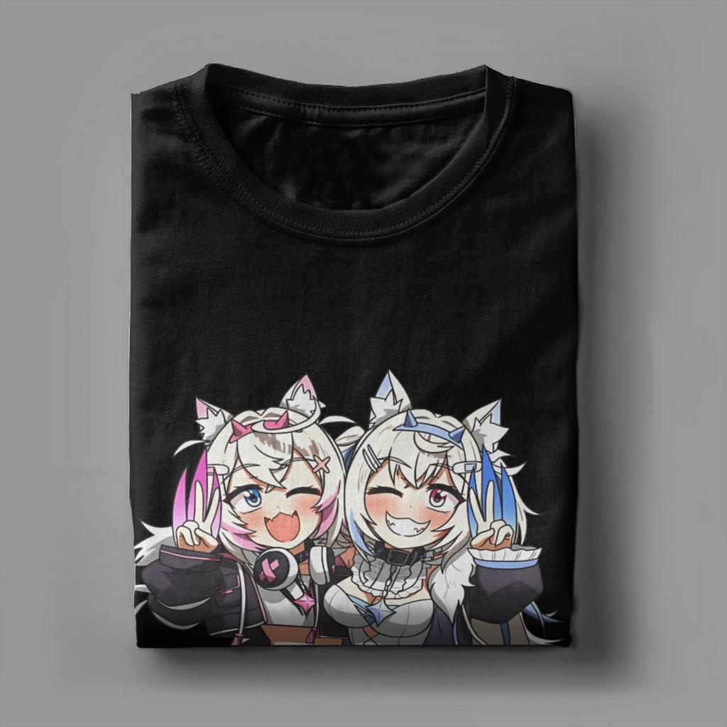 Men Women Graphic Fuwamoco bau Bau Hololive  Tee T Shirt Pure Cotton  T-shirts Clothes