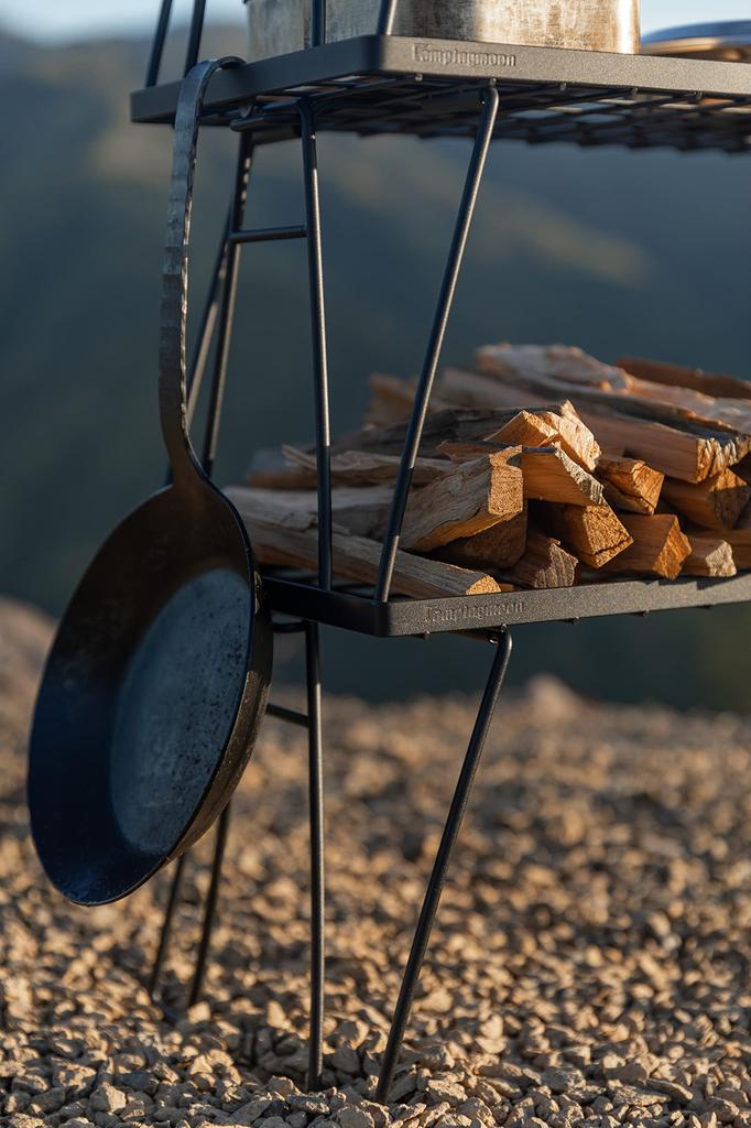 CAMPING MOON Camping Bonfire Mesh Set Rack, Table, Folding, Stacking, Rack, Storage, Outdoor, Camping, 3-Piece T-229-3T