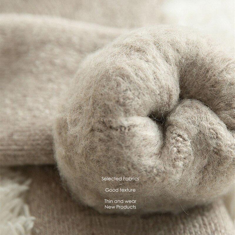 Kawaii Socks Thicker Solid Socks Merino Wool Rabbit Socks Against Cold Snow Russia Winter Warm Funny Happy Male Womens Socks