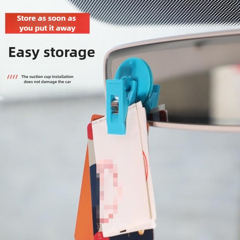 Suction Cup Ticket Clip Car Window Sucker Clip Interior Portable Removable Holder For Sunshade Curtain Car Accessories