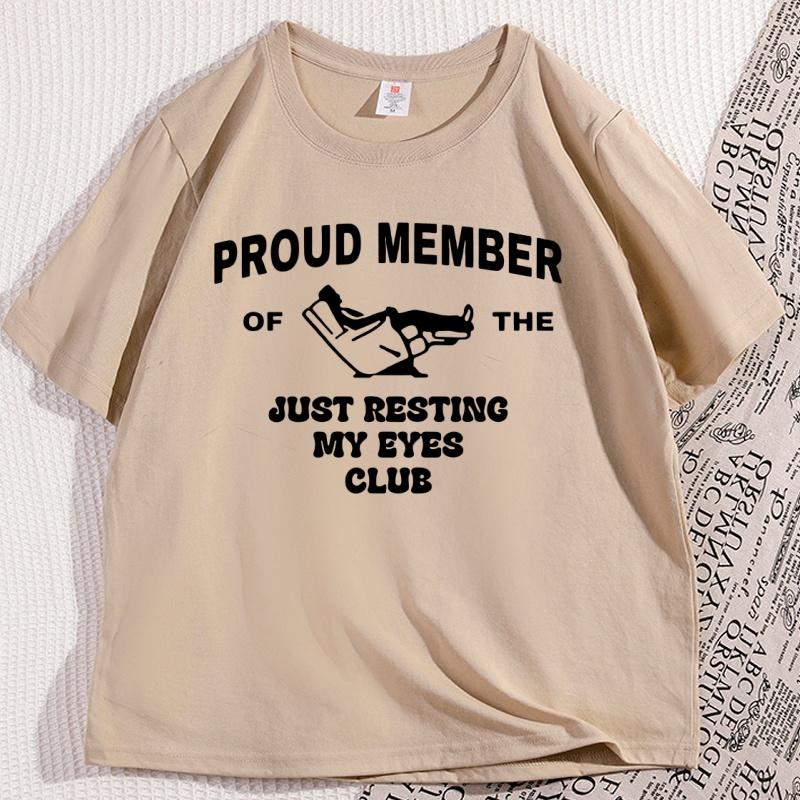 Funny Dad TShirt Men Just Resting My Eyes T Shirt for Dad Fathers Day Short Sleeve Cotton Tshirt Casual Breathable Loose Tees