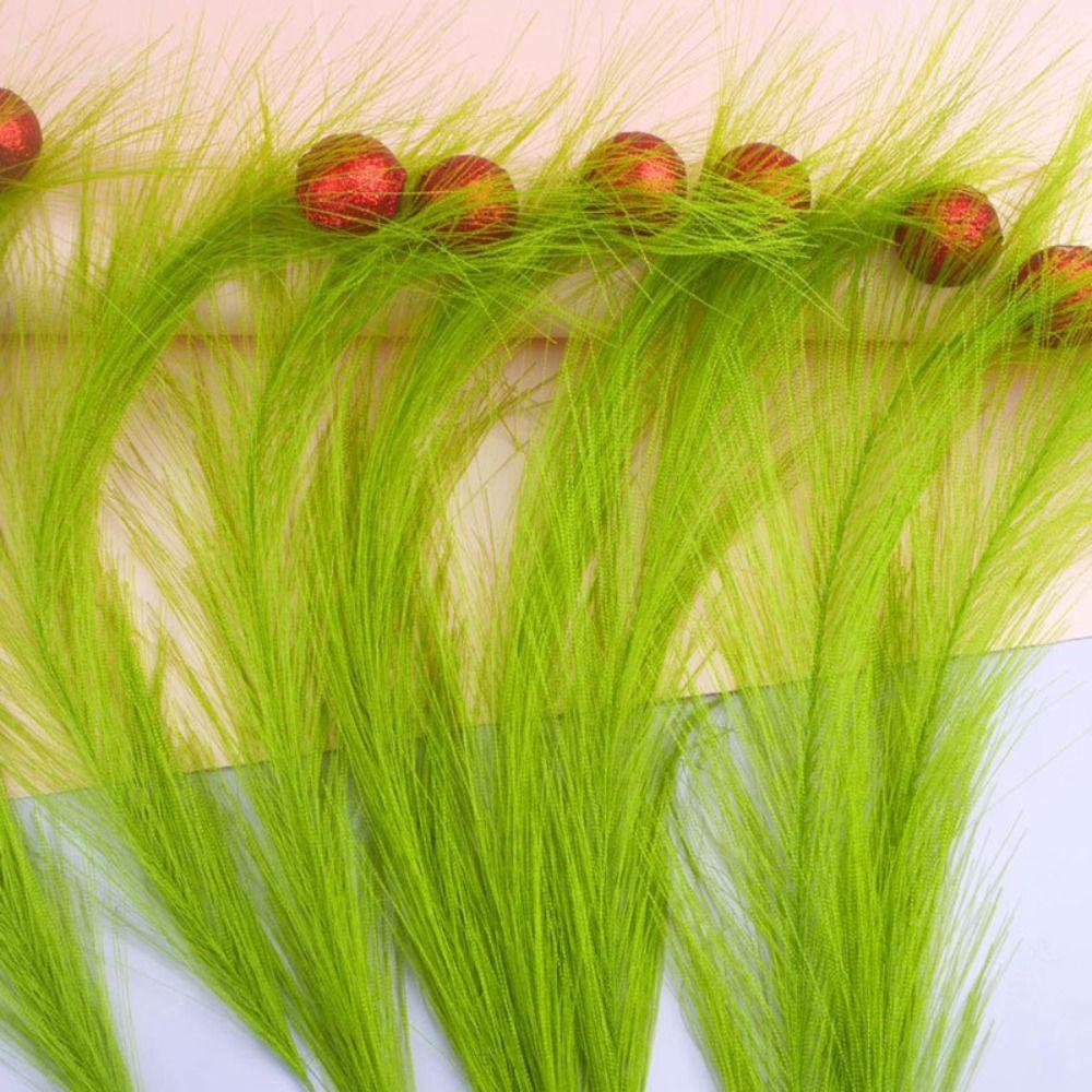 10pcs Fake Simulation Green Plants Artificial Pampas Grass Christmas Tree Topper  Photography Props