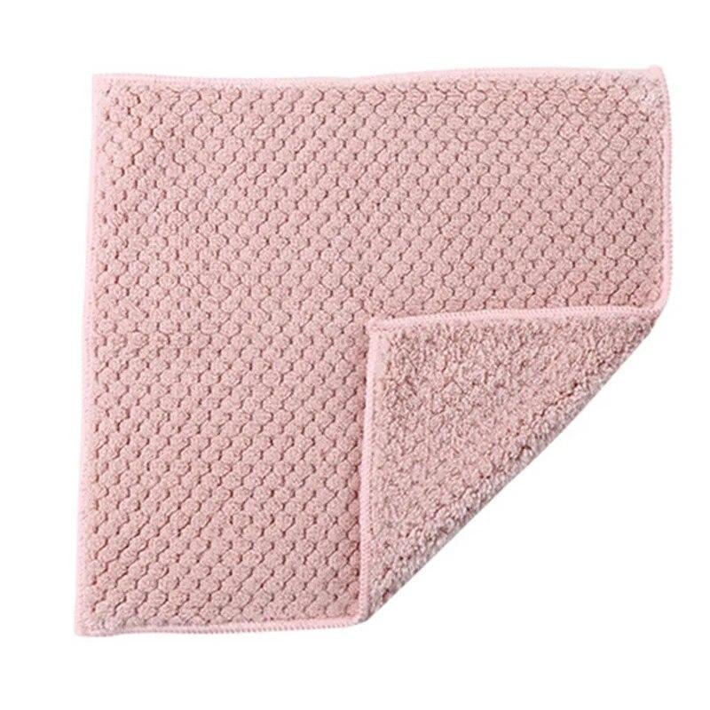 1Pc Kitchen Daily Dish Towel Cloth Kitchen Rag Non-Stick Oil Thickened Ultra Light Table Cleaning Cloth Absorbent Scouring Pad