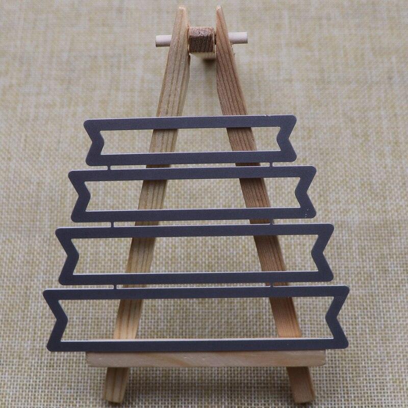 New 4pcs Label Metal Cutting Dies Embossing Scrapbooking Stencil Craft Cut Die For DIY Card Handmade