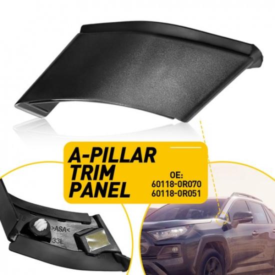 Front Fit RAV4 Black Toyota - Left Side A-pillar Trim Panel Cover ABS
