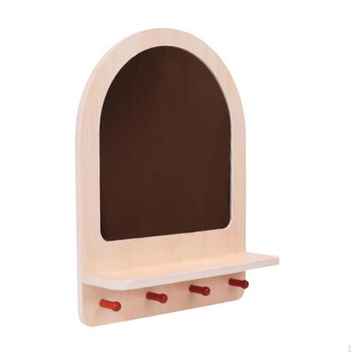 Montessori Wooden Acrylic Wall Mirror,Entryway Mirror,Unbreakable Simulation Boho Mirror Nursery
