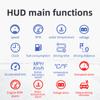Head Up Display OBD2 Car Speedometer Water Temp Clock HUD Over-speed Alarm Big Font Windshield Projector Auto Electronic Parts
