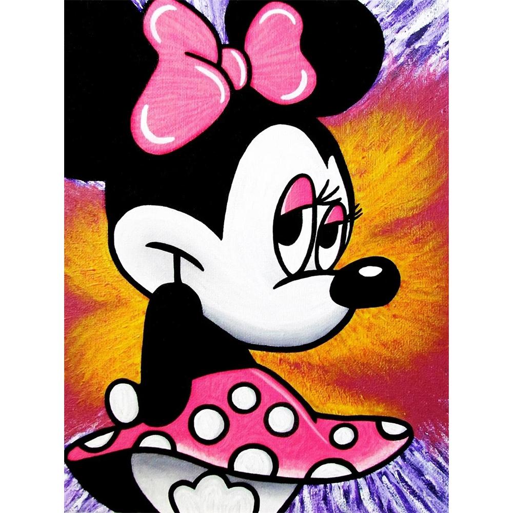 

Disney Minnie Mouse Diamond Painting, Hand-painted Illustration 5D DIY Diamond Painting and Embroidery Set Round Square Diamond Art Mosaic Home Decor Round 20x30cm