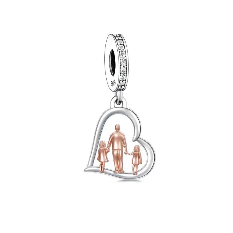 

Fit Original Pan Charm Bracelet 925 Silver Family Father Daughter Mother Son Baby Bead For Making Child Berloque